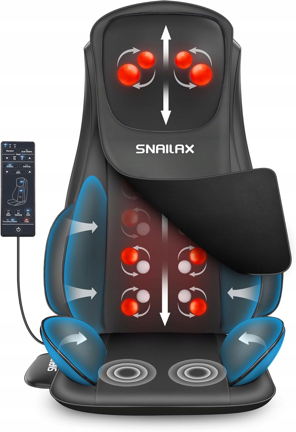Mata masująca Shiatsu masuje ugniata wibruje ogrzewa Snailax SL-229 Premium