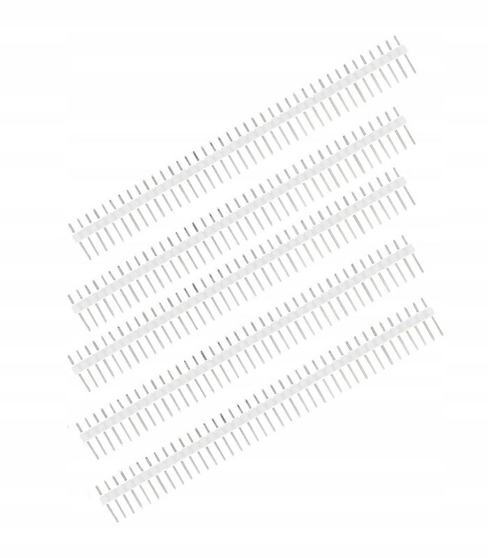 Zestaw 5 szt. listwy 40PIN (raster 2.54) białe