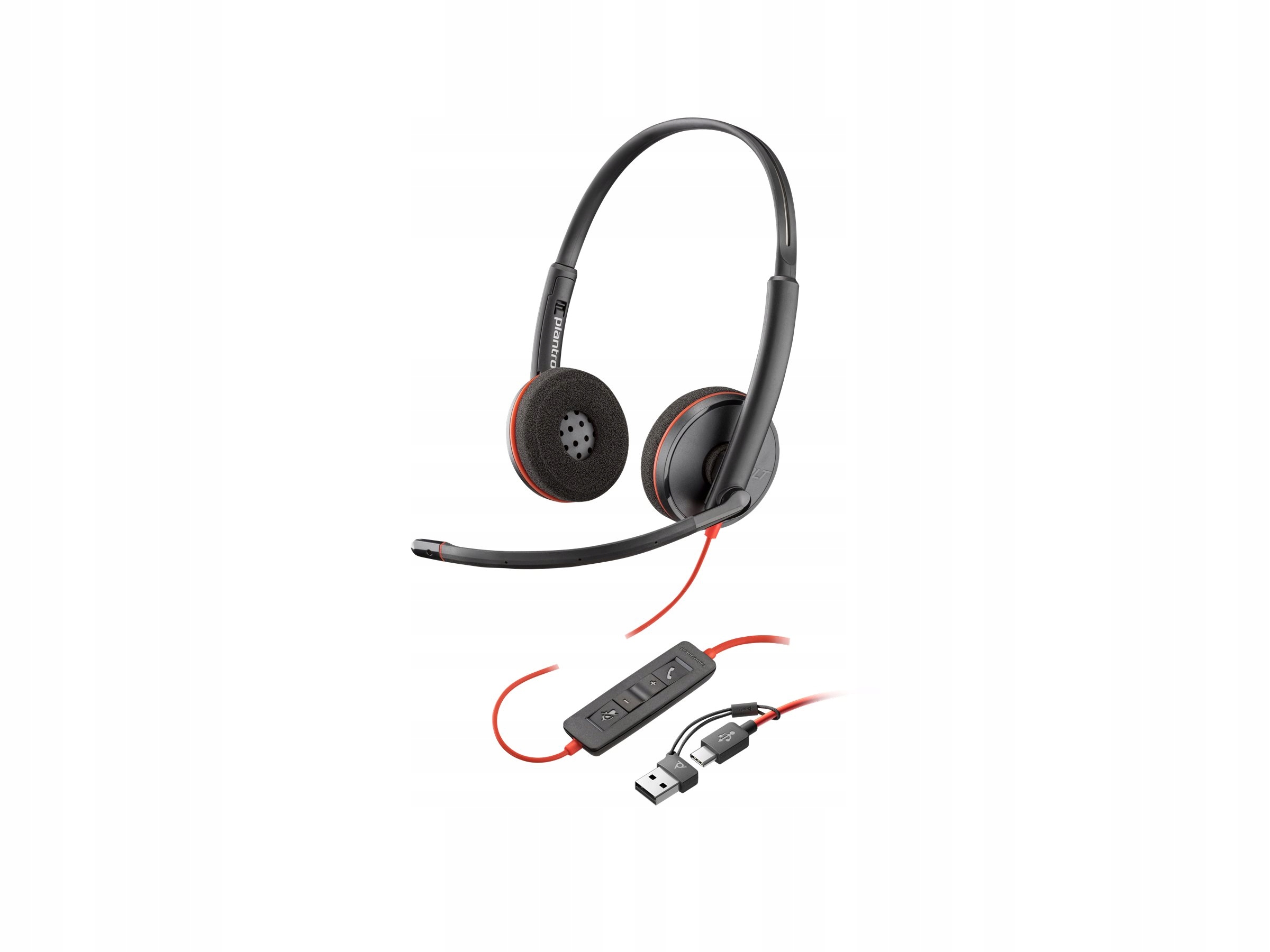 Drôtové slúchadlá cez uši Poly Blackwire 3220