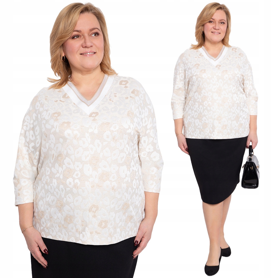 Béžová halenka se zvířecím vzorem 50