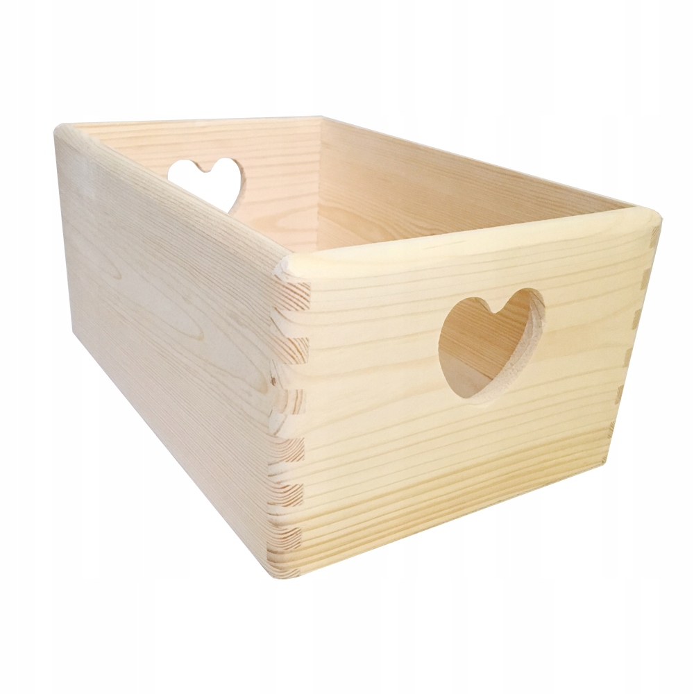 PUDEŁKO SKRZYNKA DREWNIANA Z SERCEM 30x20 POJEMNIK
