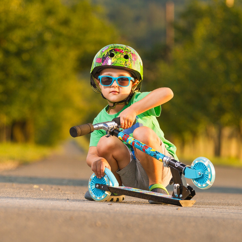 HULAJNOGA SKŁADANA WORKER ze święcącymi kółkami Hamulec tak
