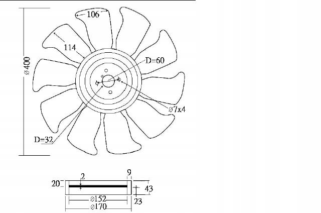 WIATRAK WENTYLATORA WÓZEK WIDŁOWY NISSAN 10 PIÓR Producent części Promaster
