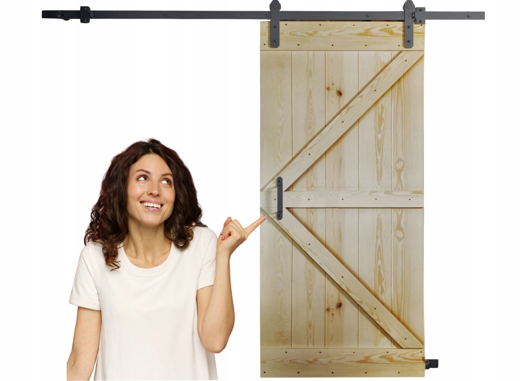 Dřevěné posuvné dveře Rust 100, loftové nástěnné