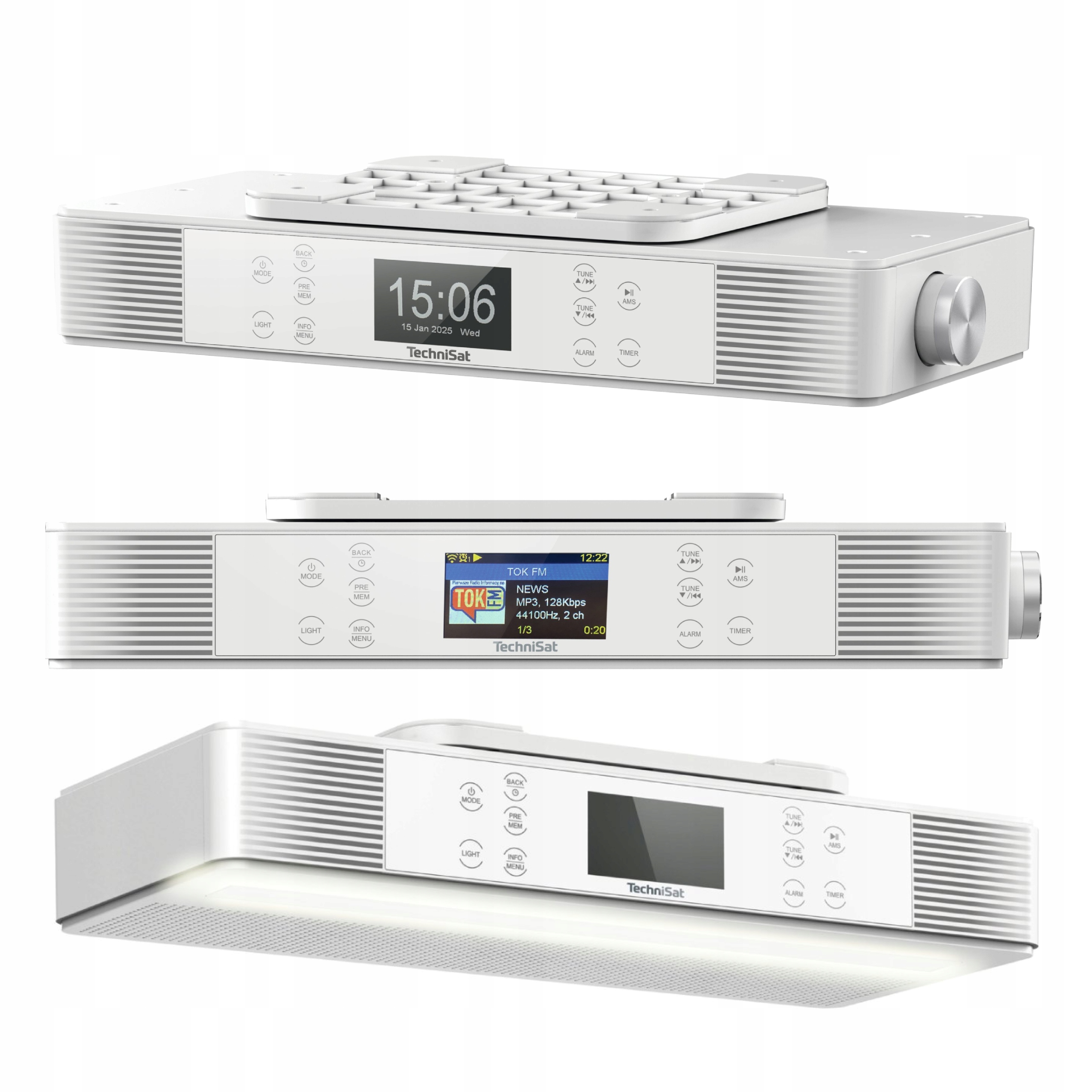 Radio Kuchenne Podszafkowe Podwieszane Internetowe Bt Wifi Białe Technisat