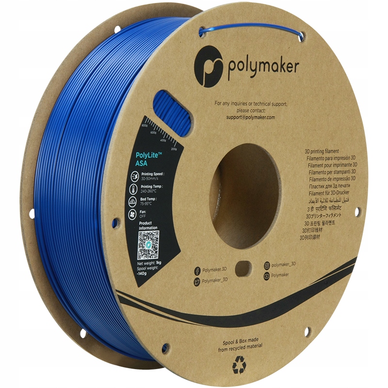 Polymaker PolyLite Asa Modrá 1.75mm 1kg