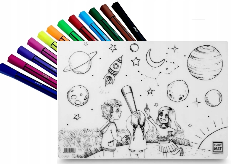 Transparentna mata wodoodporna do kolorowania KOSMOS NIEBO Strigo