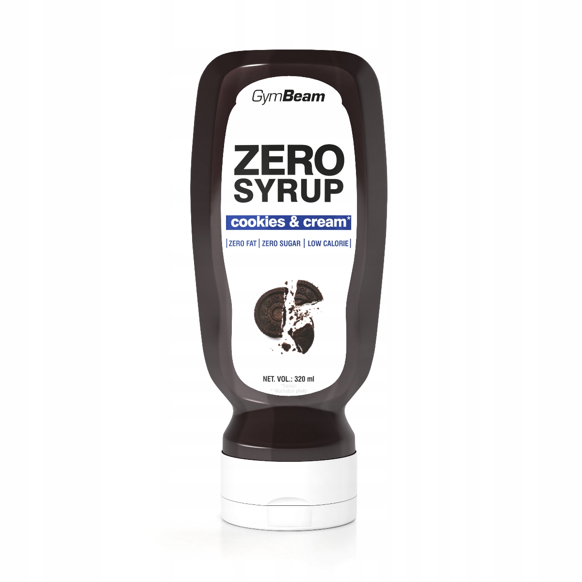 GymBeam Zero Syrup sirup bez kalorií na dezerty cookies&cream 320 ml