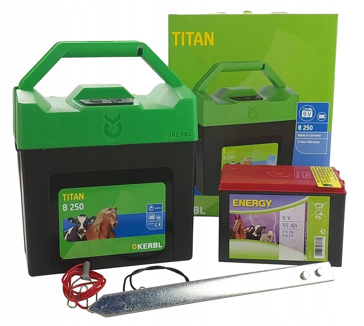 Bateriový Elektrizátor Titan B250 0,22J Chloridová Baterie 9V 55AH Kerbl
