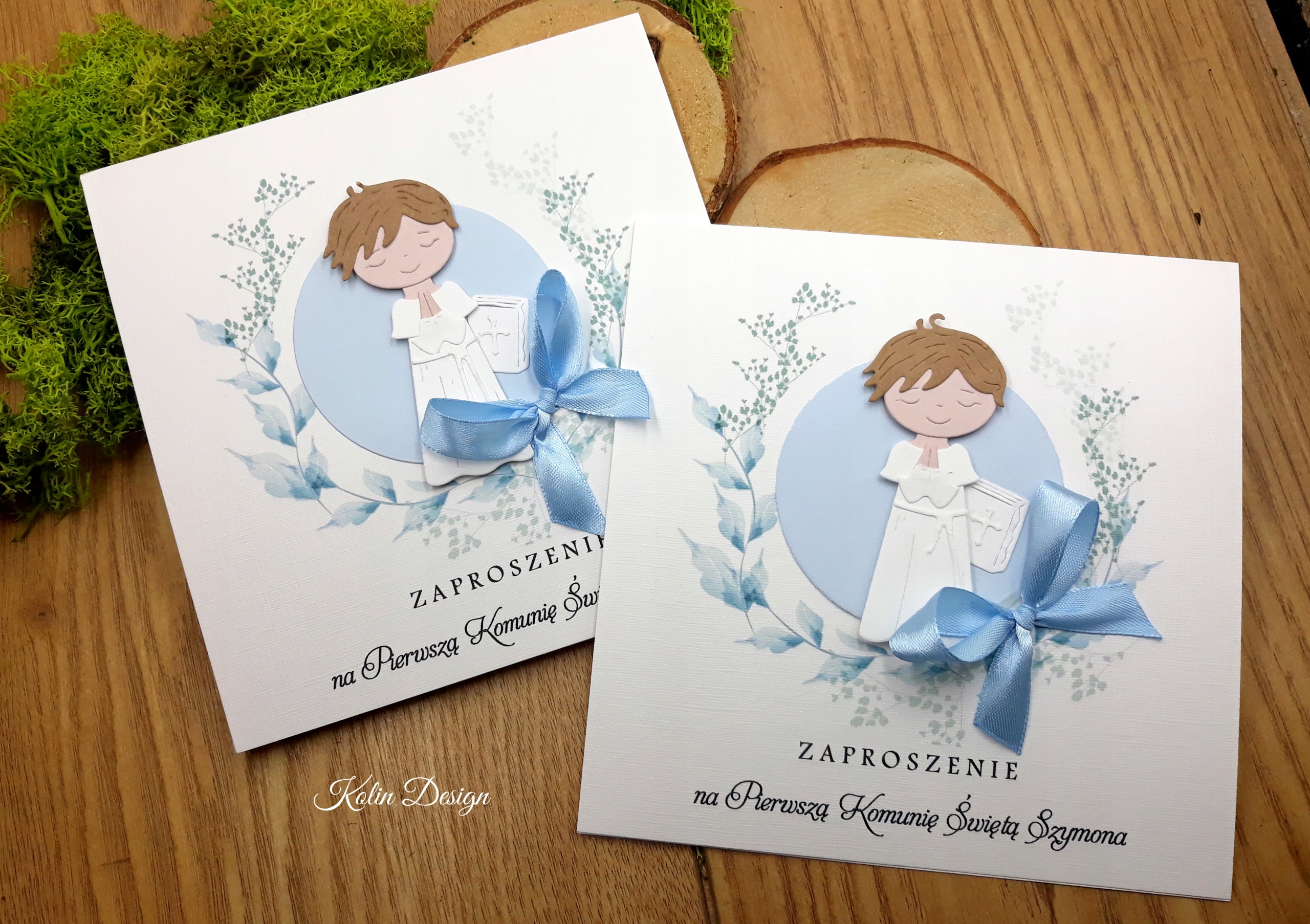 Zaproszenia na Pierwszą Komunię chłopiec dziewczyn Grubość papieru 225 g