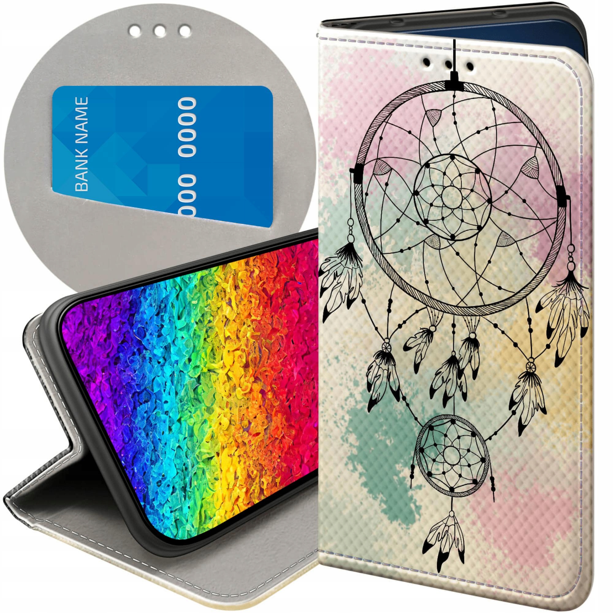 Etui Z Klapką Do Xiaomi Redmi Note 9T Boho Łapacz Snów Pióra Futerał