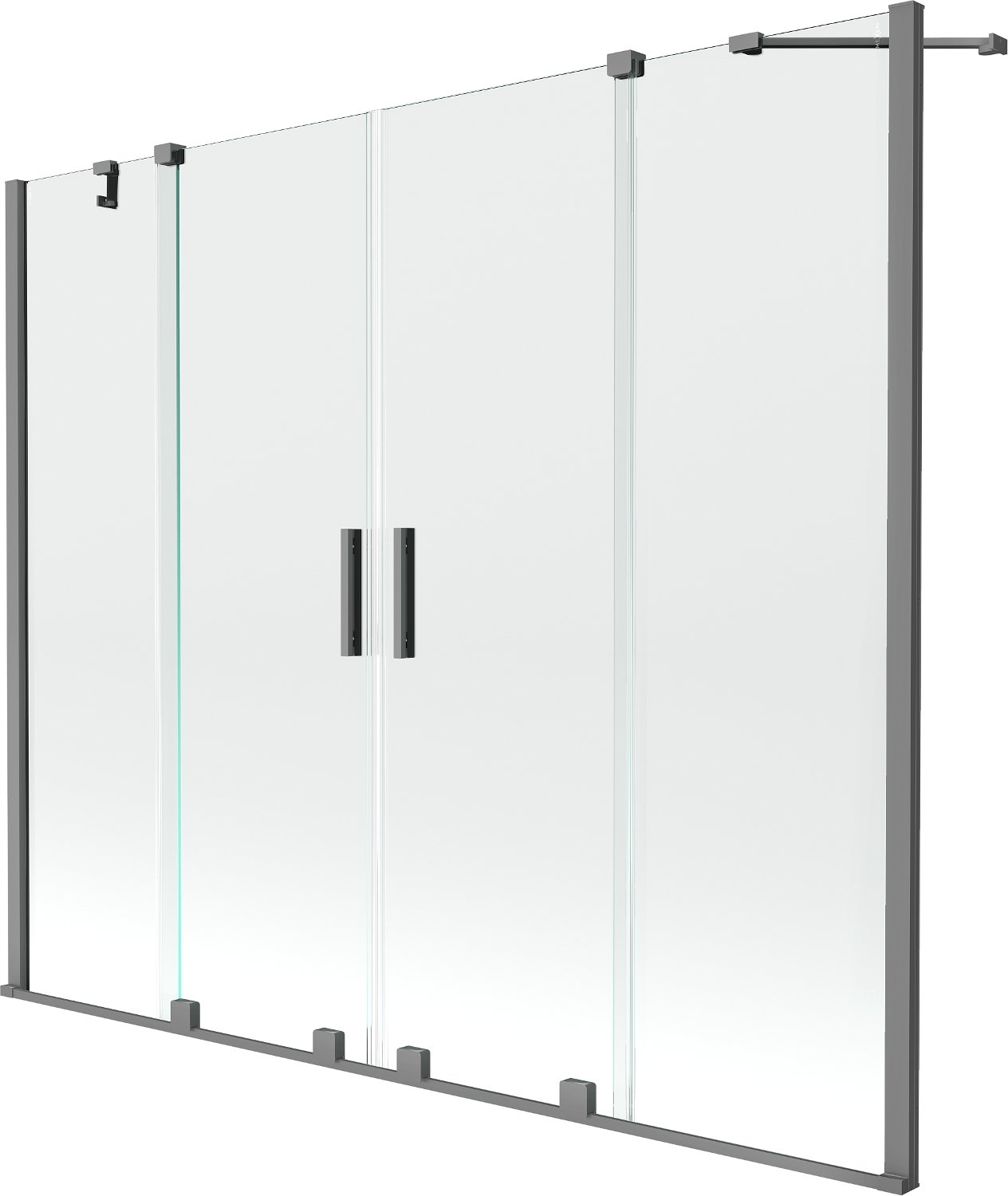 Mexen Velar Duo sprchová zástěna 170x150 cm, transparentní, gun metal