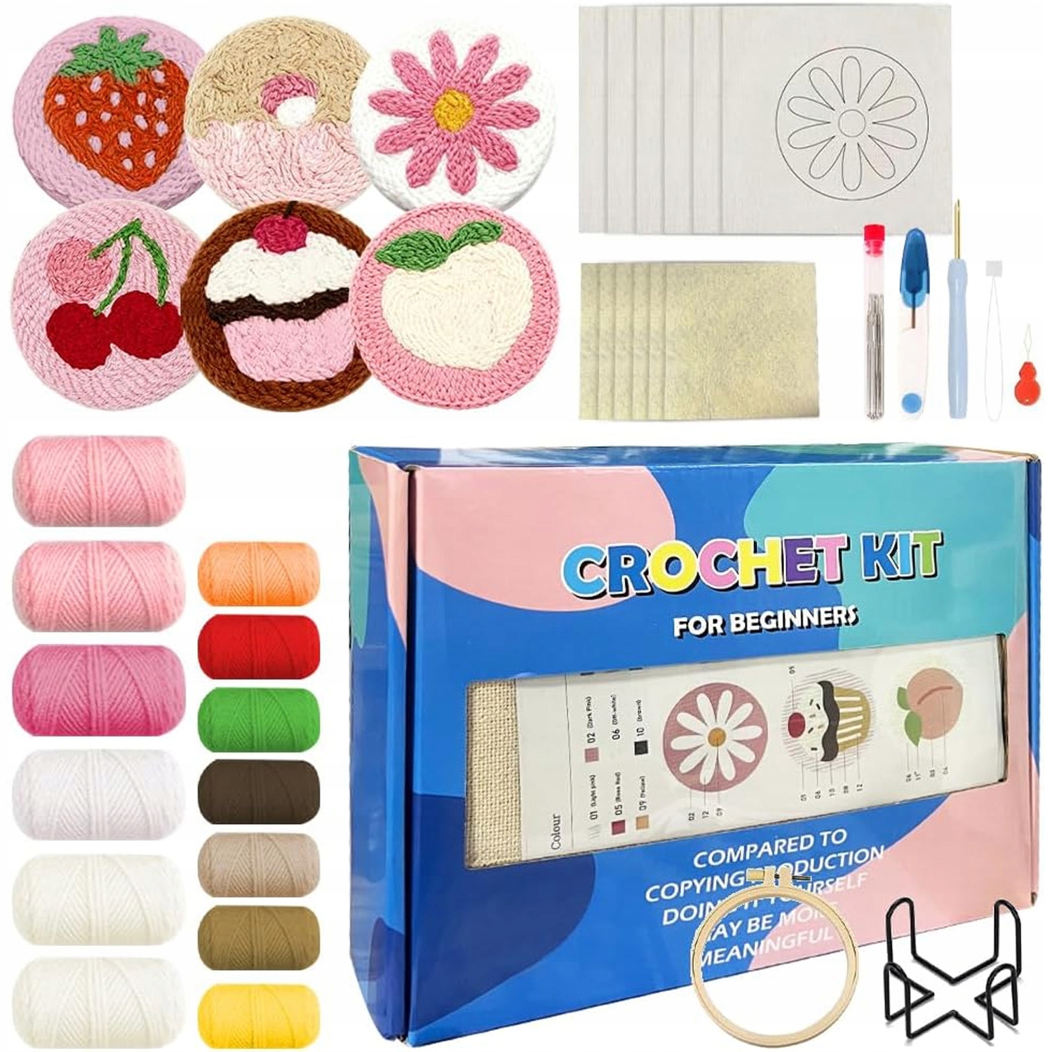 Sada Na Vyšívání Výšivek Se 6 Vzory Pro Podložku Needle Tamborek Diy