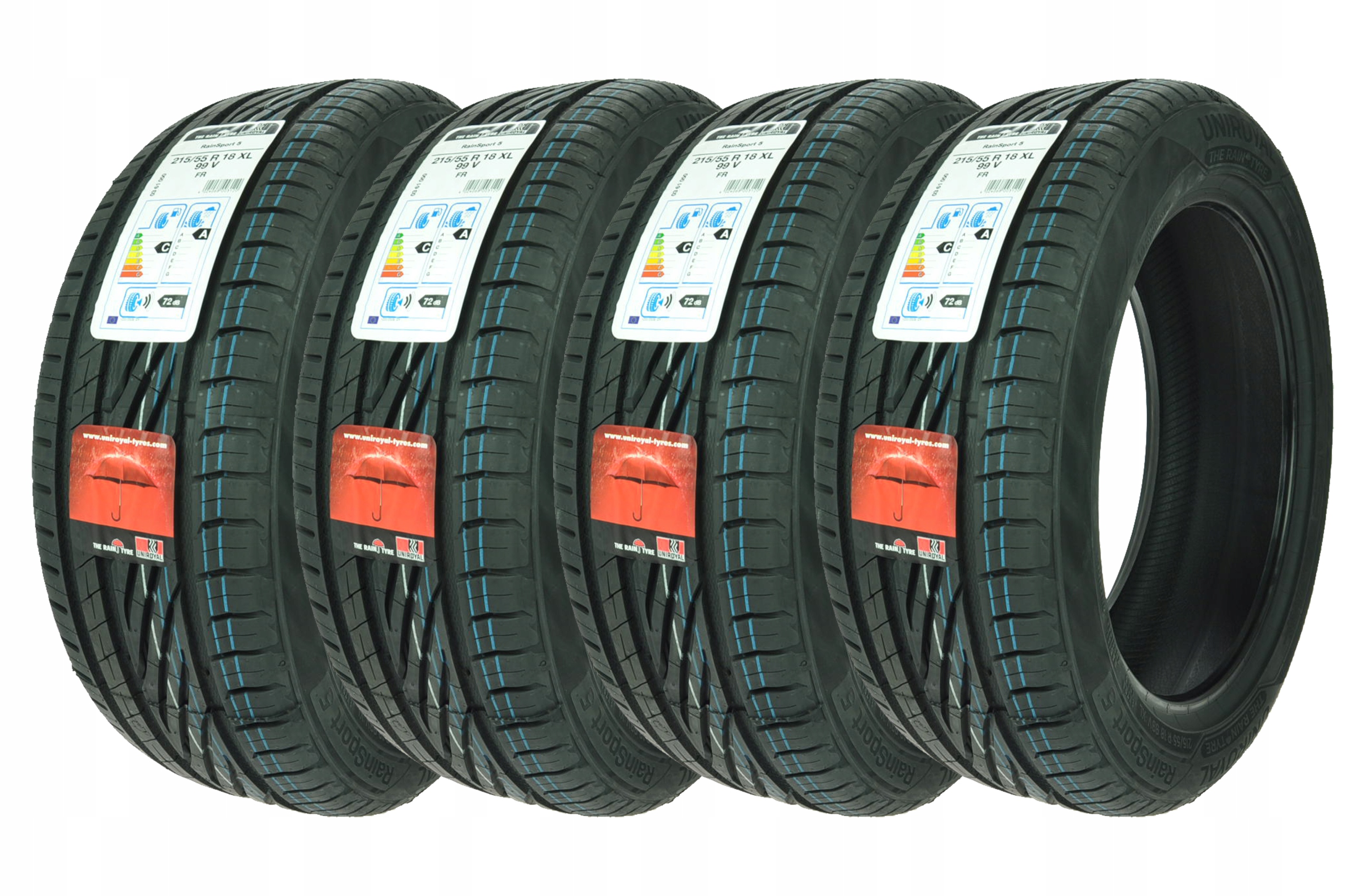 

4 x 215/55R18 XL 99V Fr RainSport 5 Uniroyal Lato