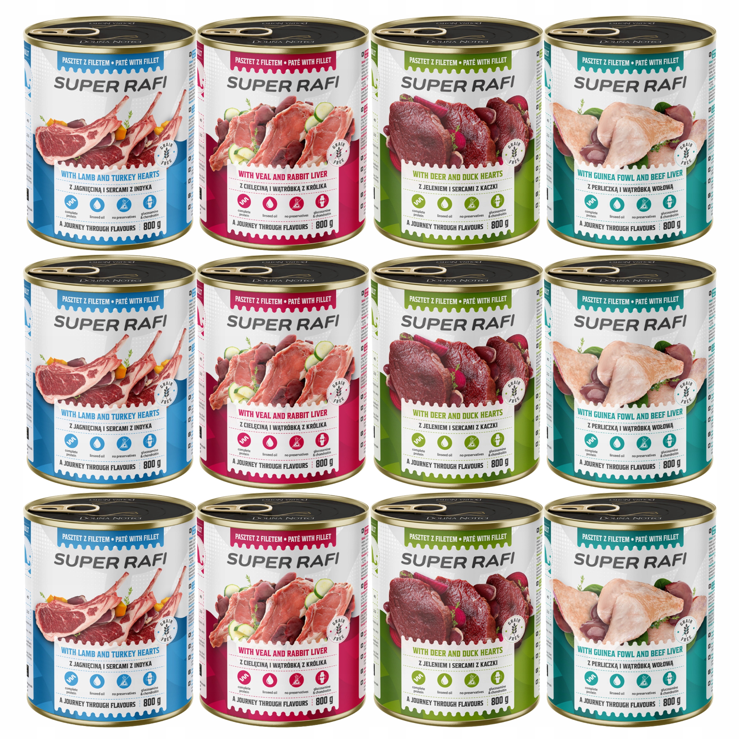 Levně Dolina Noteci Rafi krmivo pro psy mix chutí 12 x 800 g