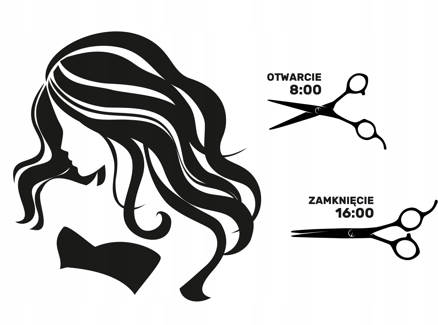 

Naklejka na ścianę Salon Fryzjerski Godziny 44x69