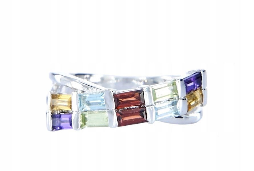 Stříbrný Prstýnek Ag 925 safír multicolor 3039-R-SE-WP vel. 18