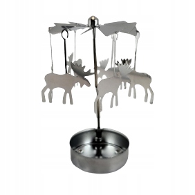 

Obrotowy Metalowy Świecznik Z Reniferem 9×12×9CM