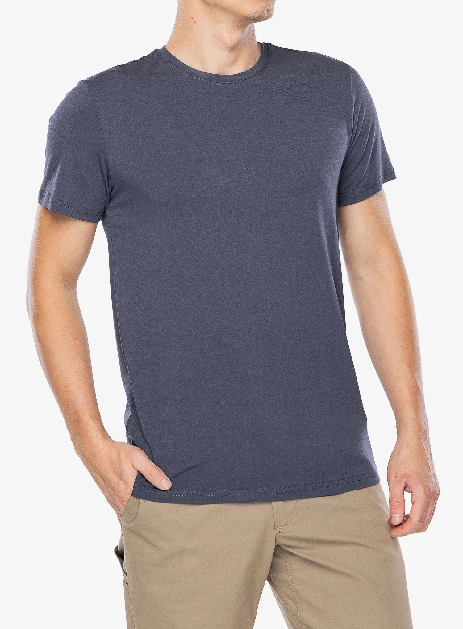 Bavlněné tričko Dovre O-neck šedé, velikost XL