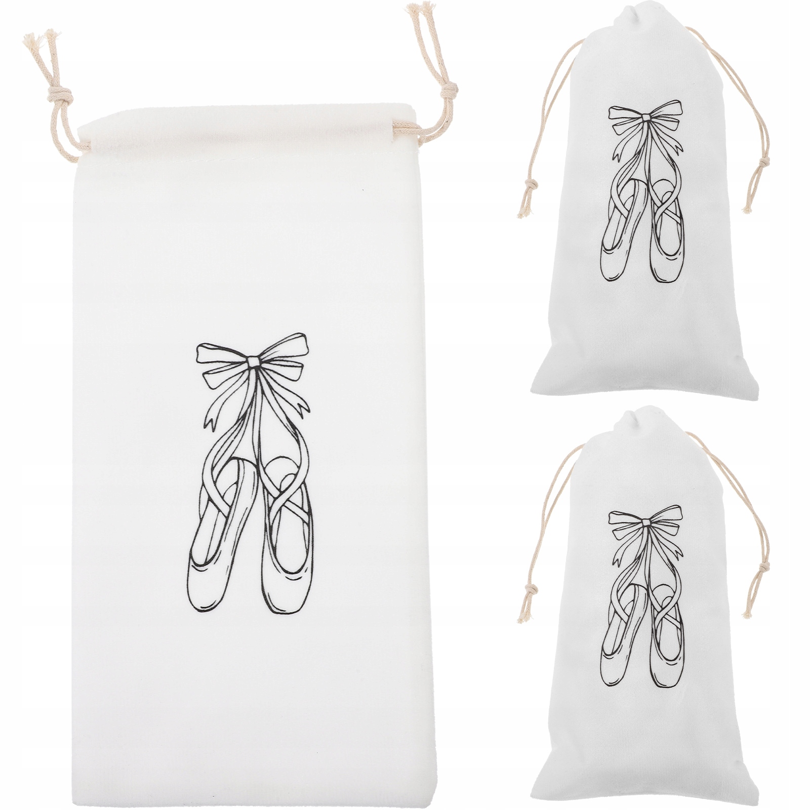 TORBA DO PRZECHOWYWANIA BUTY BALETOWE BAWEŁNIANA DANCE 3 SZT. (LINIA Marka bez marki