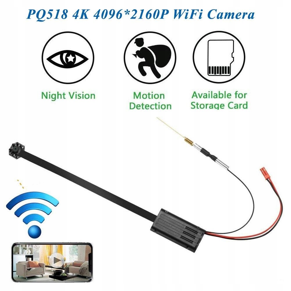 Skrytá Mini kamera 4K 8MPX špionážní WiFi den/noc noční režim Ir