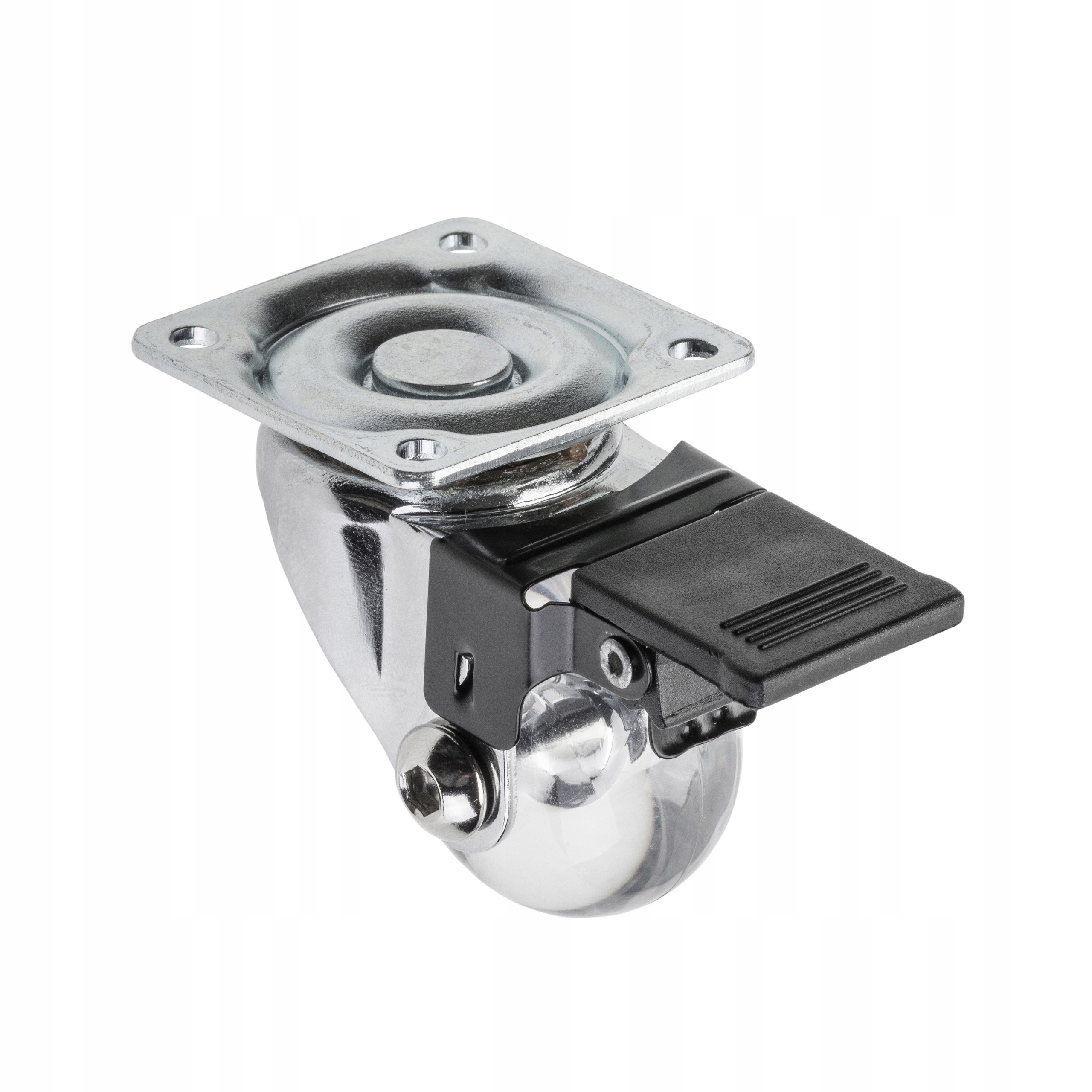 Kółko Rolka Meblowa Brazylia Gtv z Hamulcem Przezroczyste Fi 35 MM Pc/pu-Zdjęcie-0