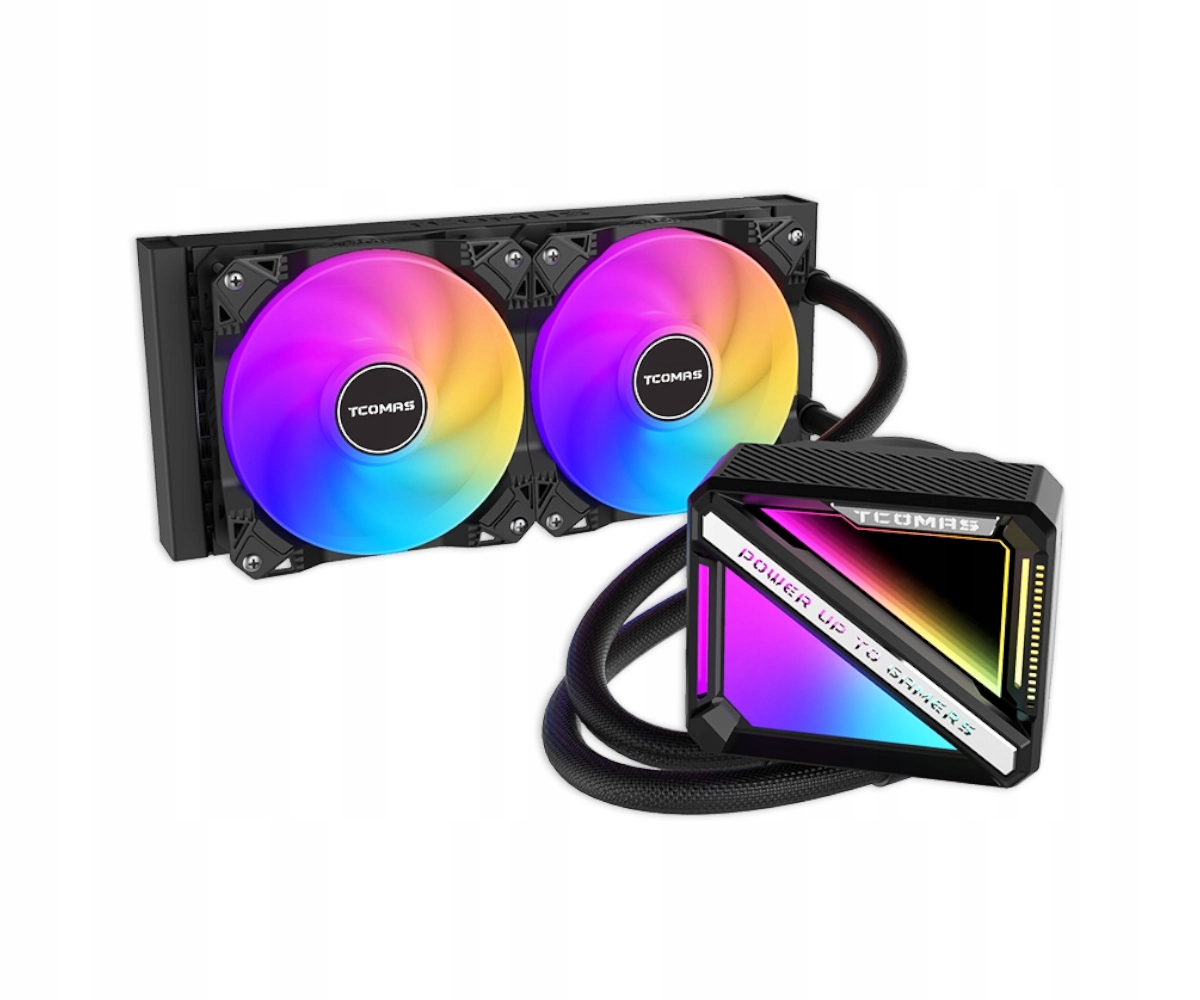 Chłodzenie wodne Aio Tcomas LE200 240 Argb 2x120mm 2500RPM Intel Amd Czarne