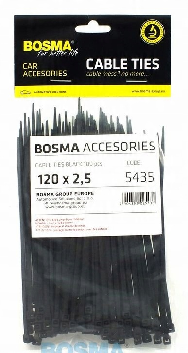 

Opaska Kablowa Czarna Opaski Zaciskowe 120/2.5 mm