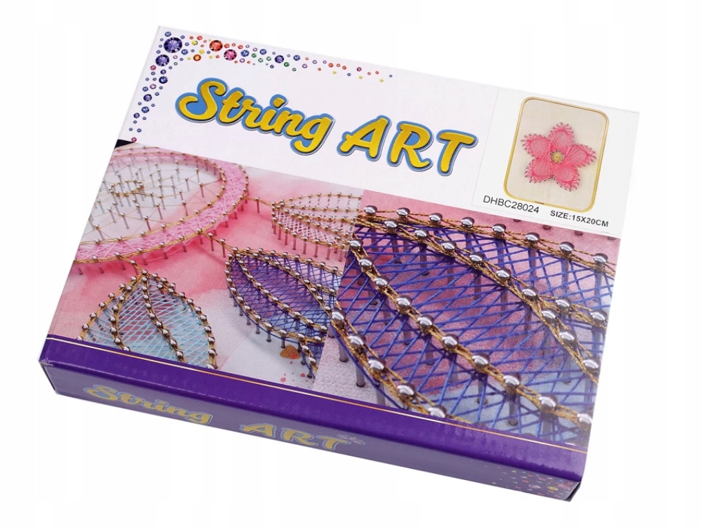 

Zestaw kreatywny do string art kwiat 15x20cm
