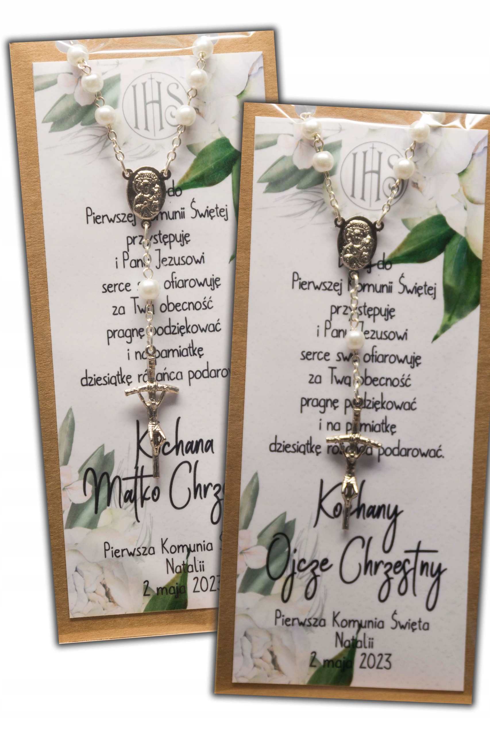 Podziękowanie dla chrzestnych 2 sz komunia chrzest