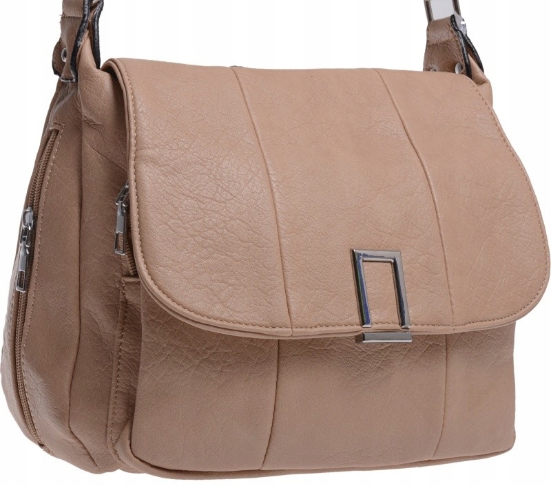 Średnia Torebka Damska Listonoszka Z Klapką khaki jasny