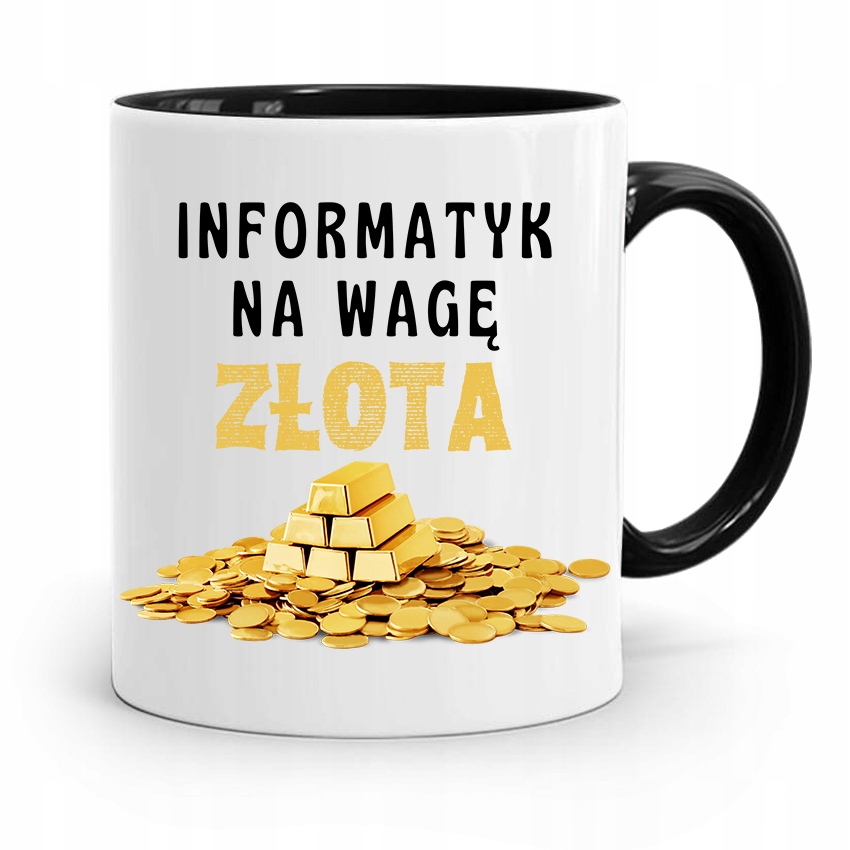 

Kubek Czarny Informatyka Programisty Na Wage Złota