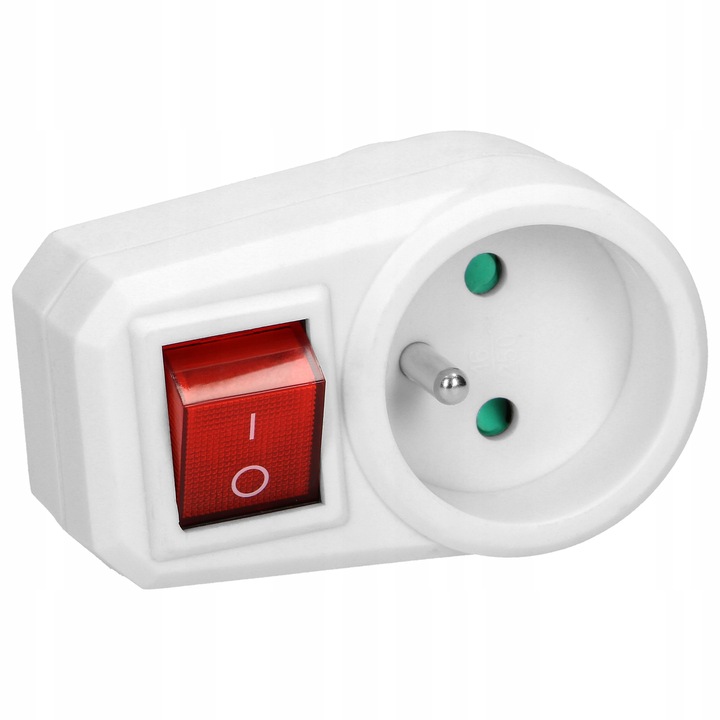 Rozgałęźnik Adapter z Podświetlanym Wyłącznikeim Biały Marka Orno