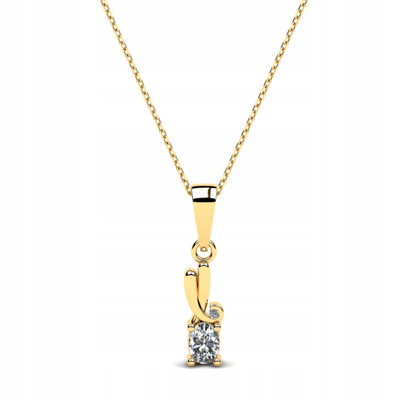 

Naszyjnik Złoty Z Białym Topazem I Brylantem