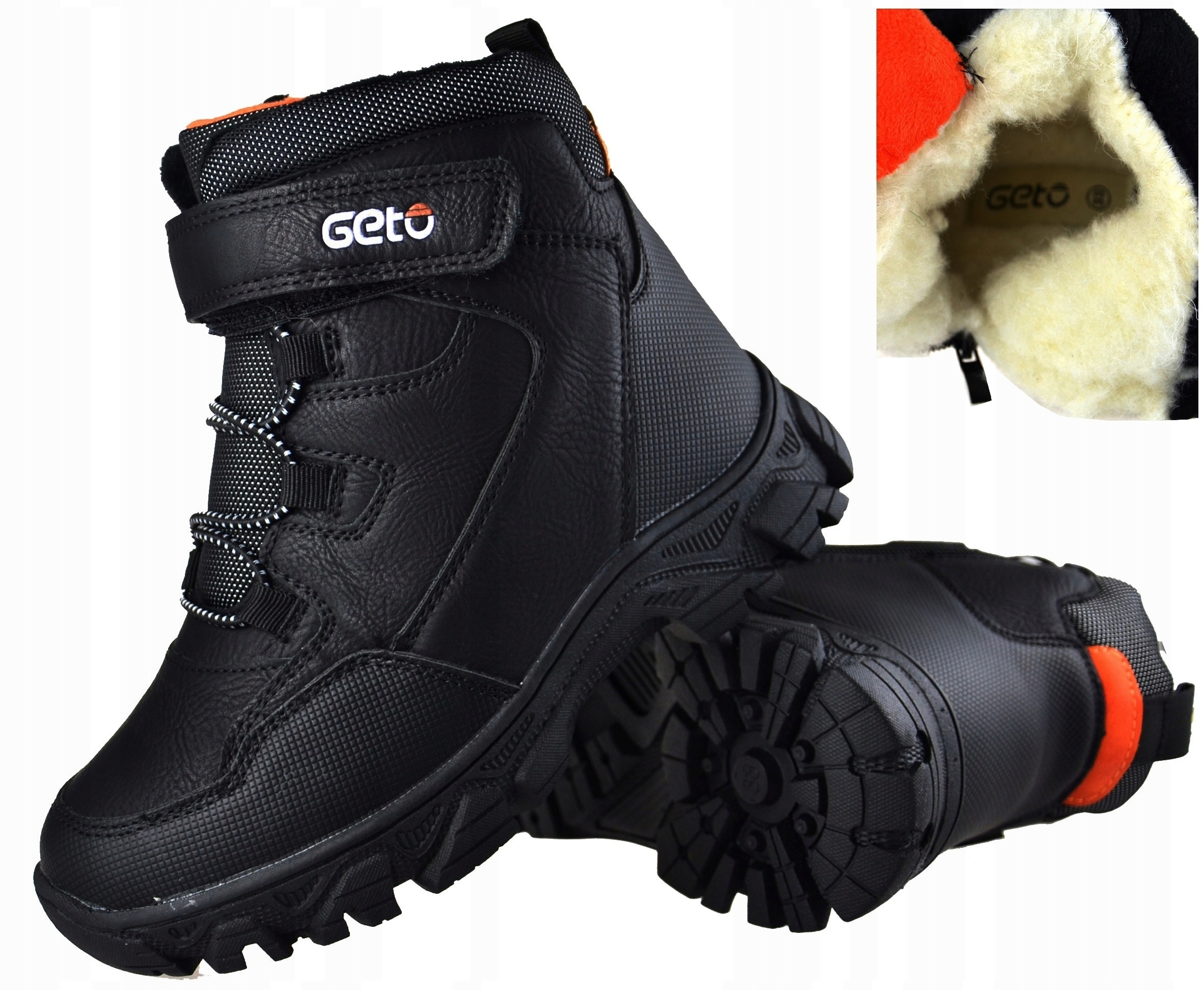 Wodoodporne ŚNIEGOWCE SUWAK Rzep GUMKA Futerko KOŻUCH CZARNE r26 Płeć chłopcy dziewczynki