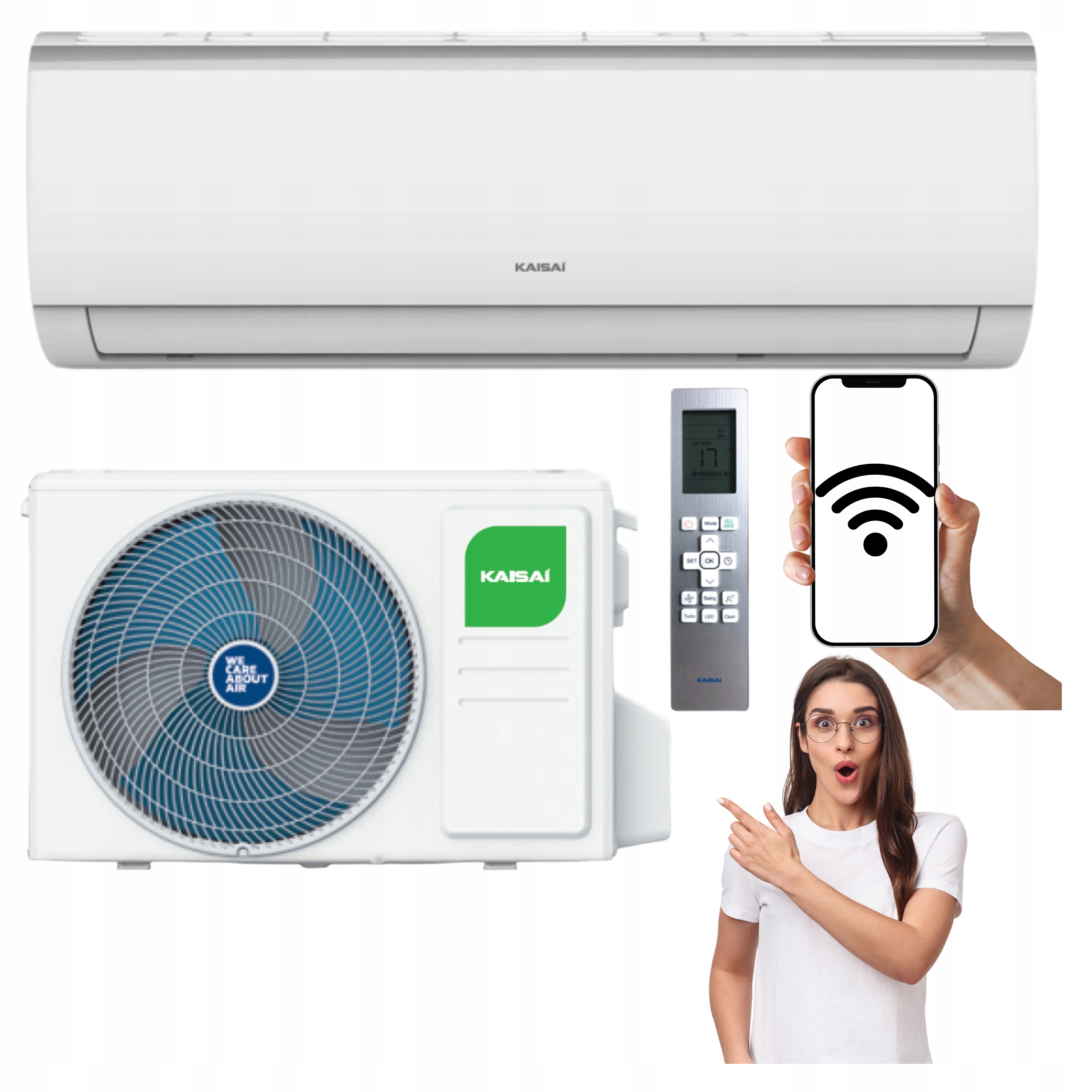 Nástěnná klimatizace Kaisai Fly 5,3 kW 50 m2 WiFi s funkcí Domácího Topení