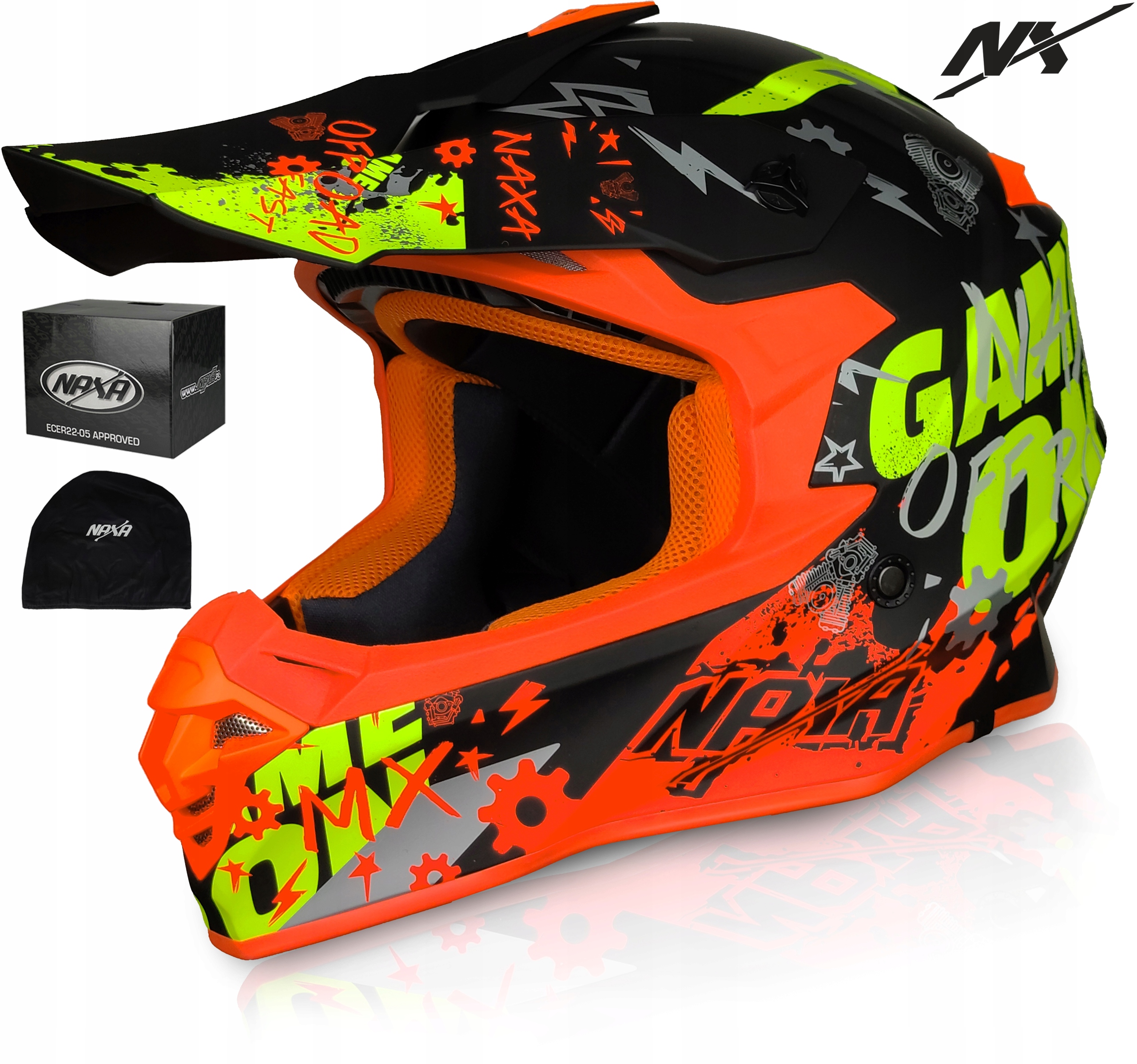 Naxa Kask Motocyklowy Enduro Atv Męski Damski Cross C9/P Quad OFF-ROADr.L