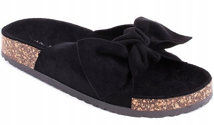 2872 ZAMSZOWE KLAPKI Z KOKARDĄ NA KORKU KOLORY 39 Wzór dominujący bez wzoru