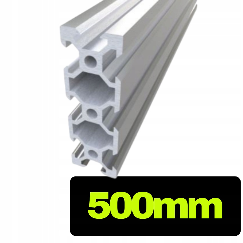 Profil aluminiowy V-slot 2060 srebrny o długości 50 cm