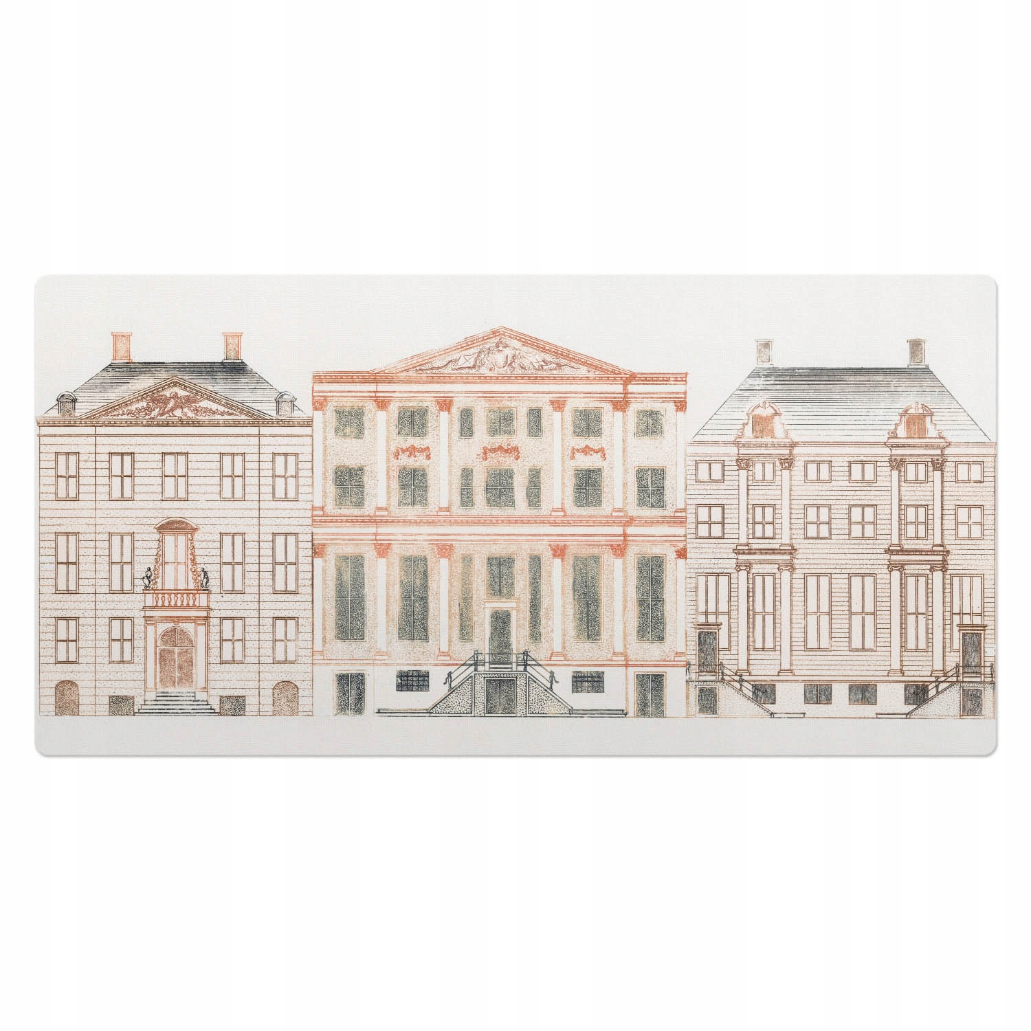 Vinylová podložka na stůl Ilustrace historických domů 100x50 cm