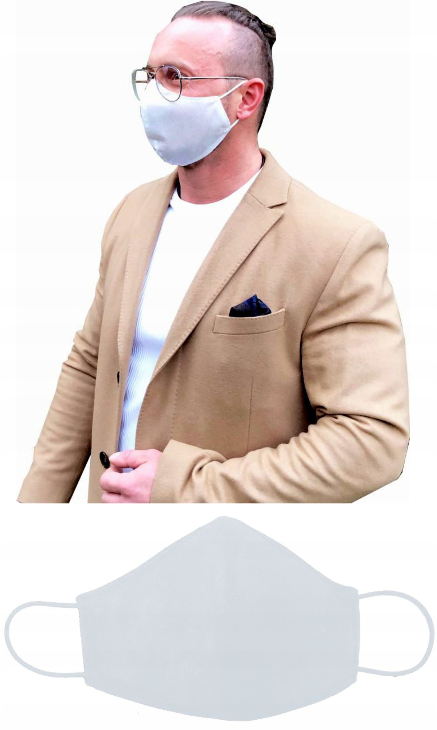 Maska Na Obličej Bílá S Gumičkami