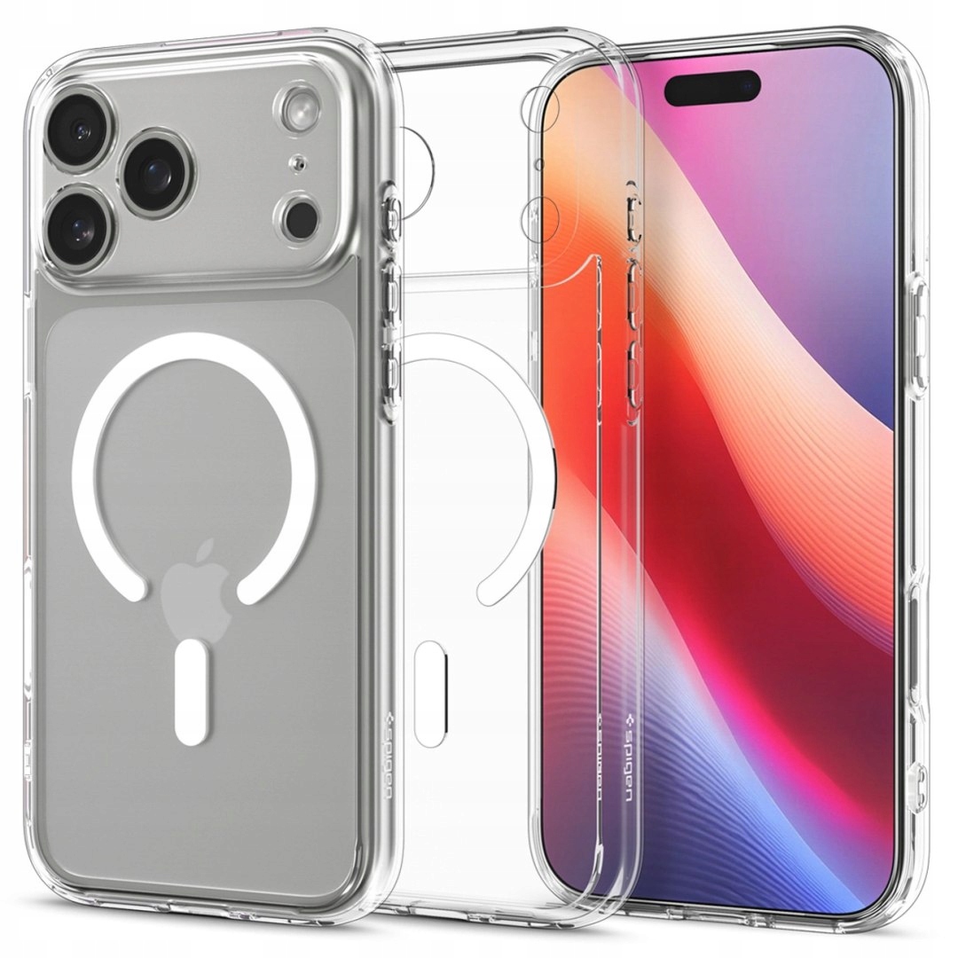 Etui Spigen Ultra Hybrid MagSafe na iPhone 17 Pro Max przezroczysto-białe