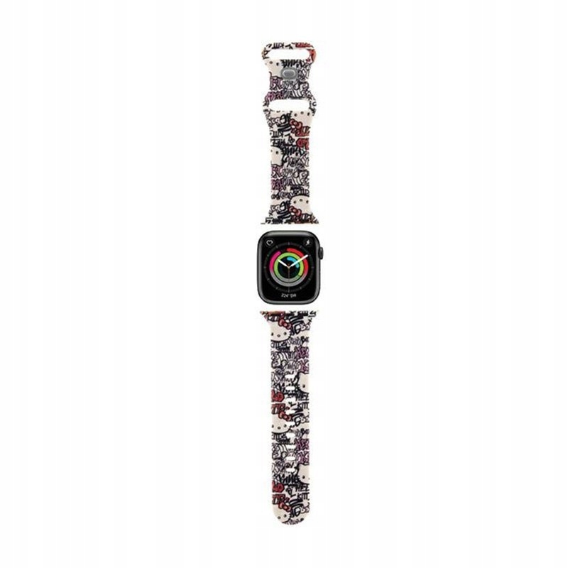 Hello Kitty Silikonový Řemínek Graffiti Pásek pro Apple Watch 38/40/41 mm (béžový)