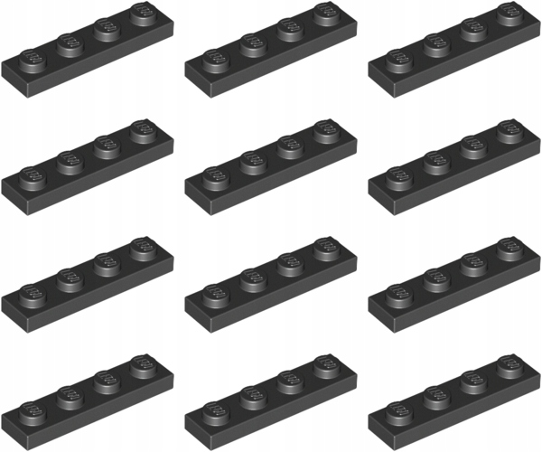 LEGO Csempe 1x4 Fekete 371026 3710 - 12db