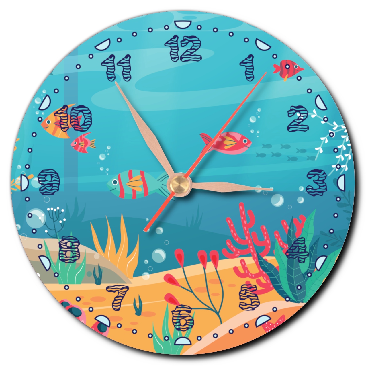 Zegar na ścianę podwodne zwierzęta ocean morze