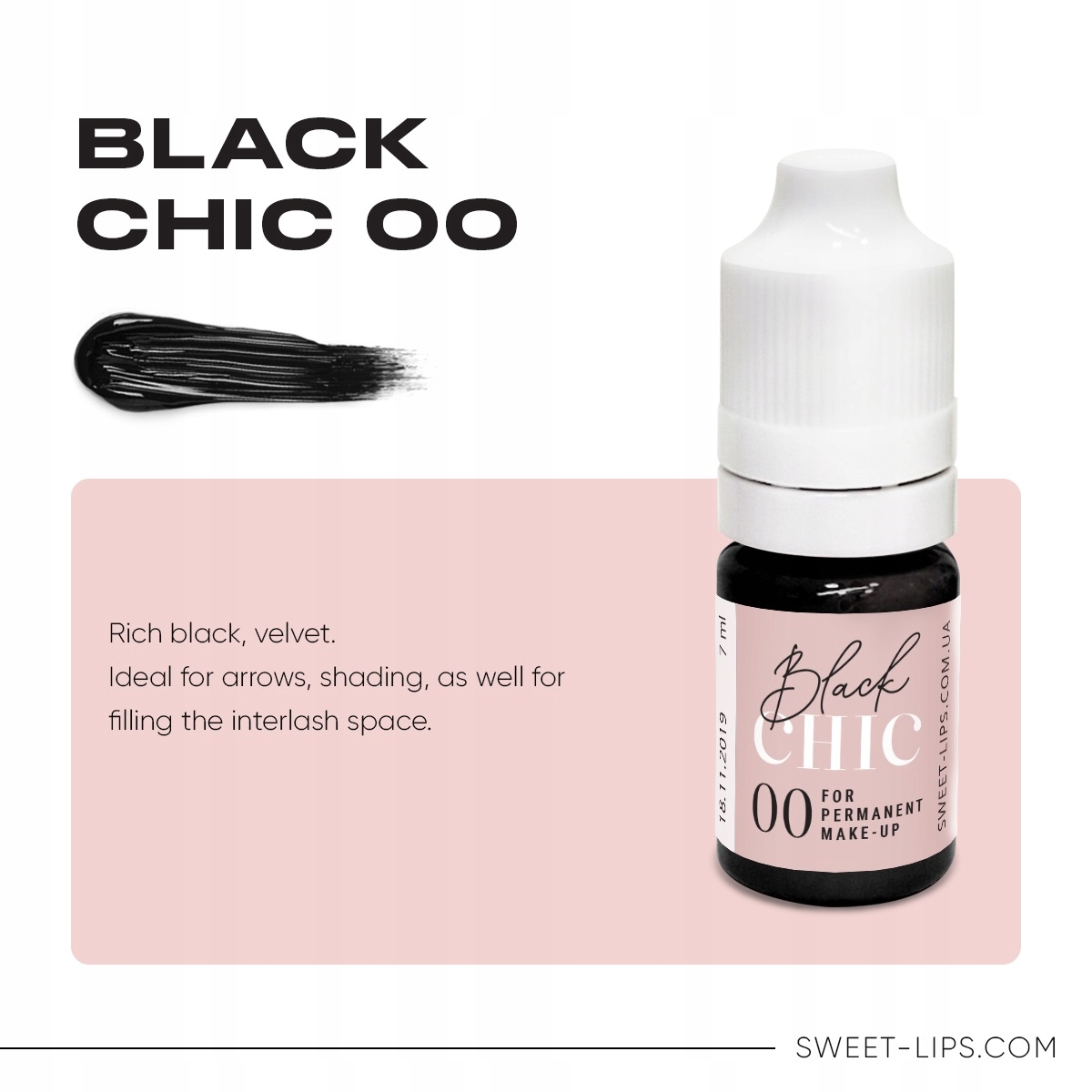 Pigment pro permanentní líčení očních víček černý Black Chic 00 (5 ml)