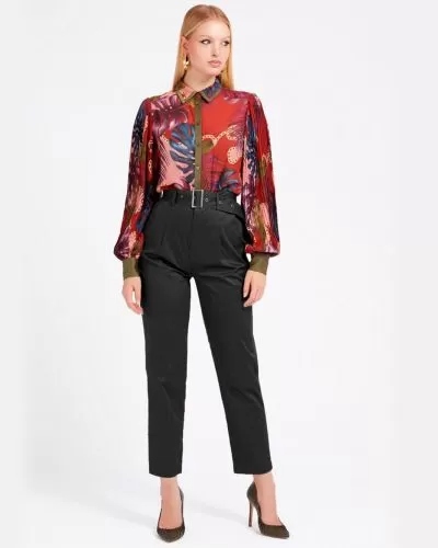 Guess Černé Jednoduché Kalhoty S Pásek (xs)