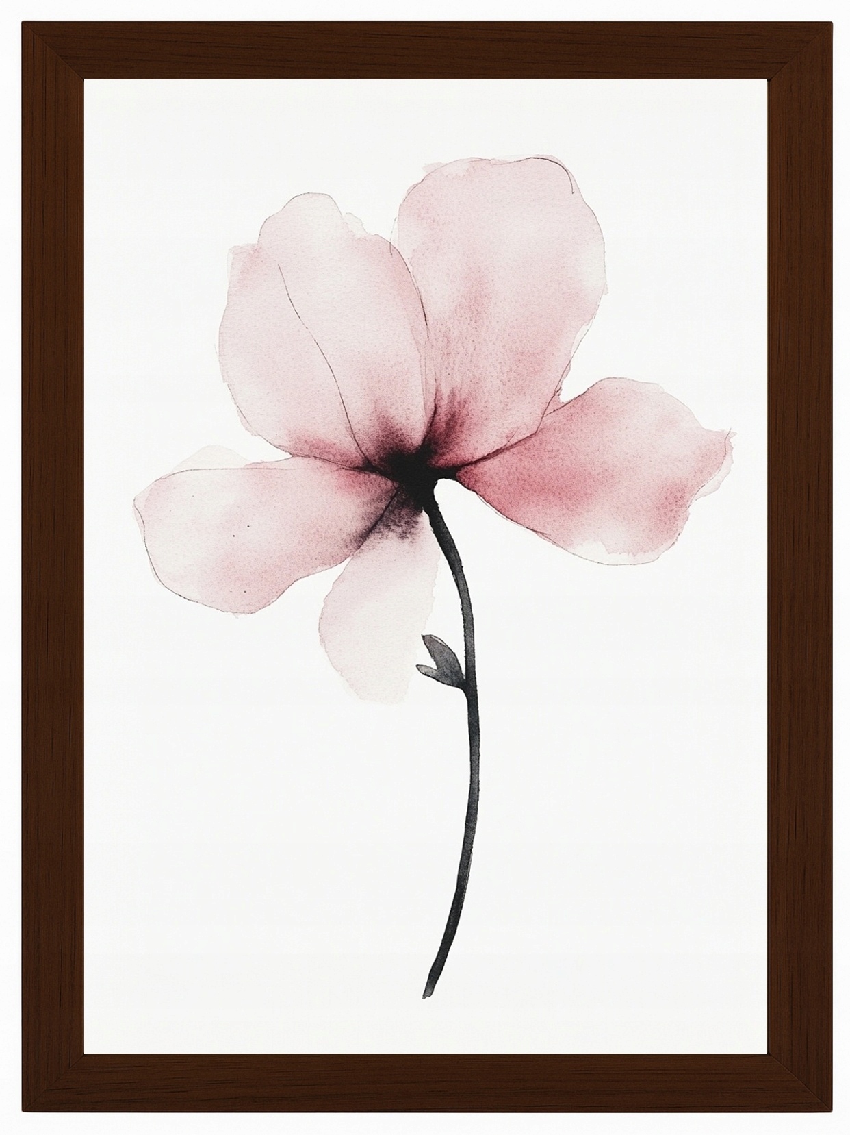 Plakát Rámeček Dřevo Akvarel Příroda Zahrada Květ Růžová Magnolie 70x100