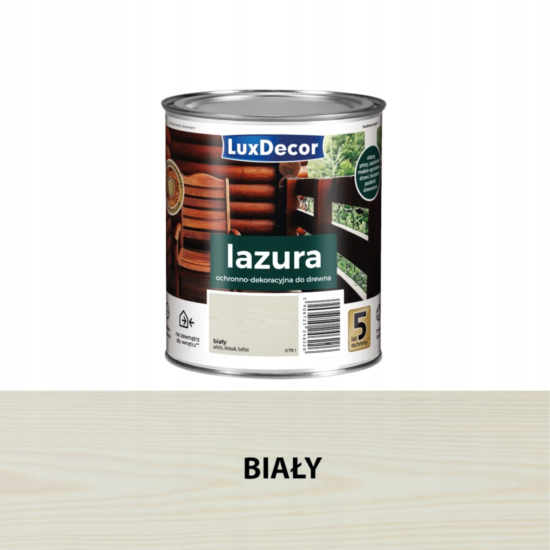 Luxdecor Lazura Do Drewna 4,5L Biała