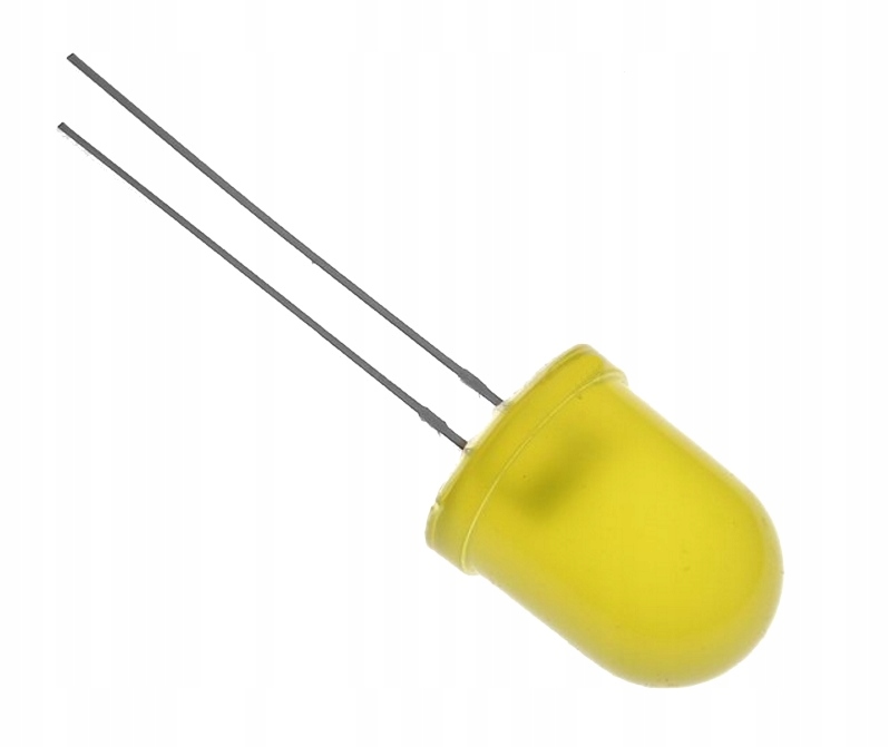 10x DIODA LED 10mm ŻÓŁTA DYFUZYJNA MATOWA 220mcd